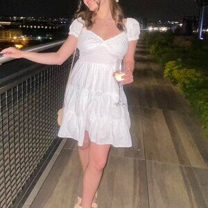 White princess Polly dress size 2, easily I wrinkles with steamer!